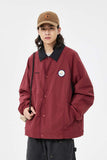 Unisex Jacket Autumn Contrast Color Lapels Coat Women's Clothing
