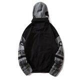 Men Denim Jacket Men's Spring and Autumn Loose Long Sleeve Stitching Hooded Jacket