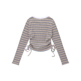 Women Long Sleeve T-Shirt Long Sleeve T-shirt Girls round Neck Contrast Color Short Top