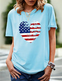 Women's Independence Day T Shirt Pattern Printed Short-Sleeved T-shirt