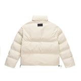Men Cotton Padded Jacket Men's Cotton Jacket Simple Letters Embroidered Stand Collar