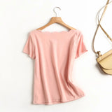 Women T-Shirt T-shirt Women's Summer off-the-Shoulder T-shirt