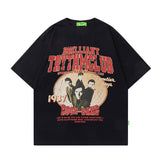 Men T Shirt Fashion Brand Graffiti Printing Short-Sleeved T-shirt Men and Women Loose