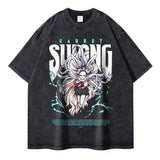 Portgas D Ace T-shirts Vintage Washed Anime T Shirt Luffy