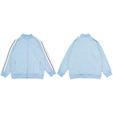 Palm Angle Sweatshirt Palm Angels Striped Stand Collar Jacket for Men and Women Couple Loose Sports Jacket