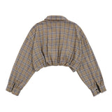 Women Long Sleeve Shirt Plaid Long Sleeve Shirt Design for Women Lapel Short