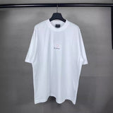 Men T-shirts Qixi Festival Valentine's Day Love Embroidery Washed Abrasion Printed T-Shirt Short Sleeve