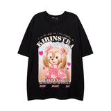 Men T Shirt Fashion Brand Sweet Cool Bear Printed Short Sleeve T-shirt Men and Women Loose Casual