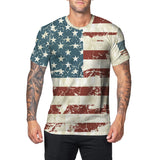 National Flag Day T Shirts Carnival Costume Men Sua Flag Printed T-shirt round Neck Short Sleeve