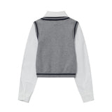 Women Sweater Long-Sleeved Sweater Casual College Style Girls' Autumn Short