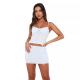 Women Co-Ord Set Summer Skinny Hip Skirt Suit
