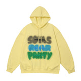 Men Hoodie Letter Print Sweatshirt Autumn and Winter Loose Leisure Long-Sleeve Hooded Pullover