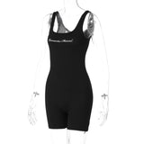 Women Jumpsuit Summer Fashion Street Shooting Letter Print Slim Shoulder Strap Jumpsuit