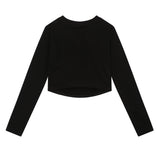 Women Long Sleeve T-shirt Short-Sleeved T-shirt Girls Autumn Leisure round Neck