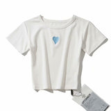 Women T-Shirt Summer Embroidered Short Sleeve round Neck T-shirt