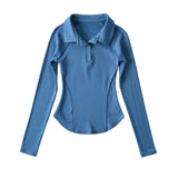 Women T-Shirt Spring Hem Tight Long Sleeve T-shirt Top