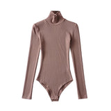 Women T-shirt Spring Slim-Fitting Pure Color Tight Long Sleeve T-shirt