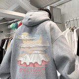 Men Hoodie Sweater Men's Spring and Autumn Hooded Ruffle Handsome Men's Long-Sleeved Jacket