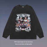 Men's Long Sleeve Shirt Long Sleeve T-shirt Men's and Women's 2023 Autumn Distressed Base