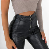 Women Pants Spring/Summer Pu Zipper Skinny Slimming Casual Leather Pants