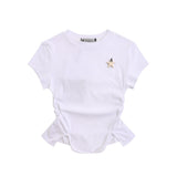 Women T-shirt Short-Sleeved T-shirt O-neck Short Top