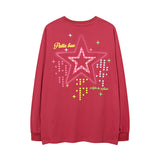 Men Long Sleeve Shirt Printed Couple Base Top Versatile Long Sleeve T-shirt for Men and Women