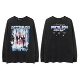 Men Long Sleeve Shirt Retro Fashion Brand Long Sleeve T-shirt Men and Women Hip Hop Loose