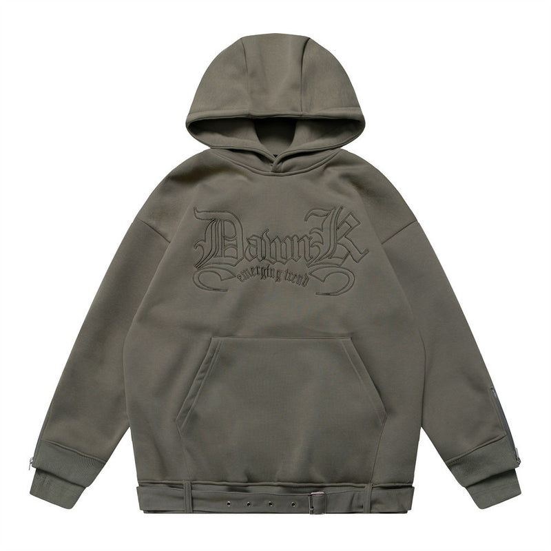 Men Fleece Lined Hoodie Embroidered Hoodie Long Sleeve Sports Hoodie Winter