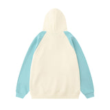 Men Hoodie Stitching Raglan Sleeve Loose Casual Hoodie Spring and Autumn