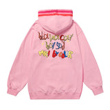 Men Hoodie Outline Inkjet Graffiti Letters Printed Hoodie