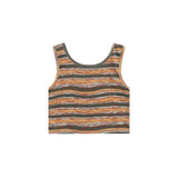 Women Vest Striped Short Style Vest Girls Summer Sleeveless Sports