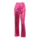 Women Pants Autumn Pu Skinny Trousers Women Straight-Leg Pants