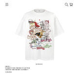 American vintage street T-shirt pure cotton men's and women's summer loose