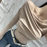 Women Long Sleeve Shirt Short Top