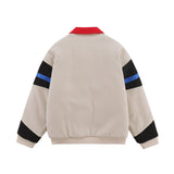 Men Cotton Mixed Jacket Coat Racing Suit Men's Winter Cotton Padded Stitching Embroidery Letters Polo Collar Jacket