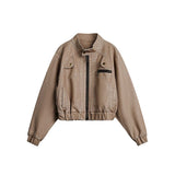 Unisex Sweater Autumn Ultra-Short Leather Jacket