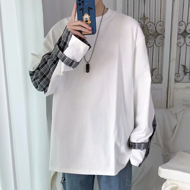 Men Hoodie Men's Sweater Men's Light Luxury Long-Sleeved T-shirt round Neck