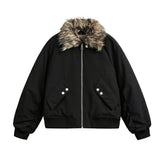 Unisex down jacket men's winter detachable fur collar