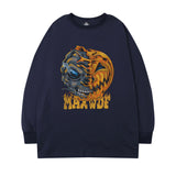 Men Long Sleeve Shirt Fashion Brand Personality Cartoon Printed Loose Long Sleeves T-shirt Men and Women Hip Hop