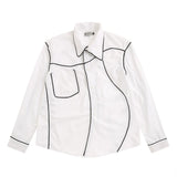 Men Long Sleeve T Shirt Men's Spring and Autumn Loose with Shoulder Pad Lapel Cardigan Shirt