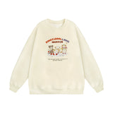 Men Hoodie Cartoon Animal Printed Crew Neck Sweatshirt