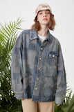Unisex Jacket Autumn Plaid Denim Jacket Women's Clothing