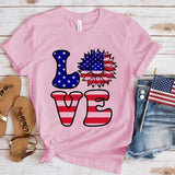 Women's Independence Day T Shirt round Neck Short Sleeve T-shirt Women's Top