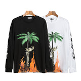 Palm Angle Sweatshirt Palm Angels Flame Long Sleeve T-shirt Men and Women Loose