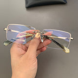 CHH Chrome Hearts Glasses Pure Titanium Square Frameless Business Myopia Glasses Frame