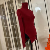 Women's Long Sleeve Shirt Autumn Split Long Sleeve Bottoming Shirt Women's Tight