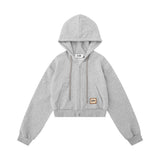 Women Hoodie Cropped Hoodie Girls Spring and Autumn Loose Cardigan Coat
