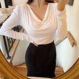 Women's Long Sleeve Shirt Women's Slim Fit Bottoming Shirt