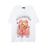 Men T Shirt Fashion Brand Sweet Cool Bear Printed Short Sleeve T-shirt Men and Women Loose Casual