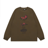 Men Long Sleeve Shirt Ancient Casual Long Sleeve T-shirt Men and Women Autumn All-Matching Base
